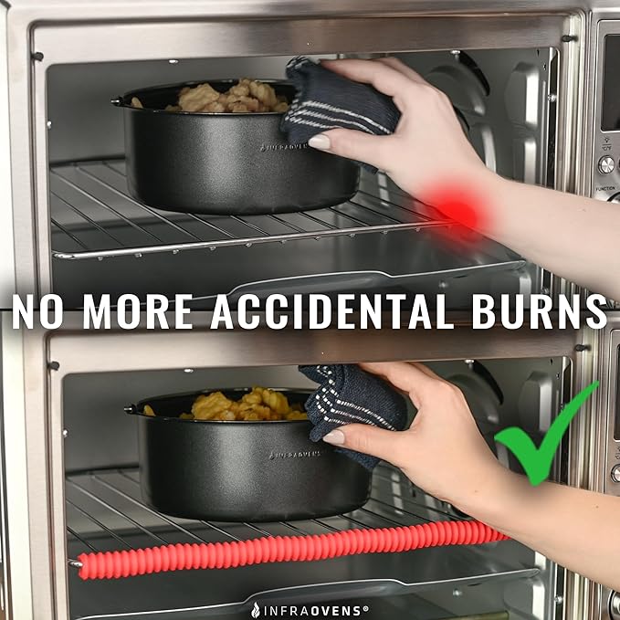 INFRAOVENS Oven Rack Guards and Silicone Push Pull Stick, Heat Resistant Cover and Shelf Puller, Edge Protector and Shield for Toaster and Range, Kitchen Appliances to Prevent Burns and Scars