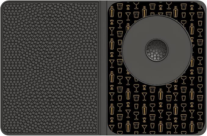 Talisman Designs Multi-Use Cocktail bar Mat, Black