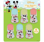 Disney Magnetic Chip Clips – Set of 6 Bag Clips for Food Storage - Mickey, Minnie, Lilo & Stitch, Winnie The Pooh – Durable Airtight Bag Chip Clips for Pantry & Fridge Use