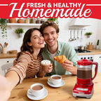 29 Oz Hot Chocolate Maker Machine, Electric Milk Frother and Steamer, Hot Cocoa Maker Machine for Hot Chocolate Bar, Detachable Pitcher, 2 Speed Mode, 3.5 Cups, Red