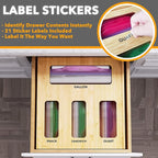 SpaceAid Bag Storage Organizer for Kitchen Drawer, Bamboo Organizer, Compatible with Gallon, Quart, Sandwich and Snack Variety Size Bag (1 Box 4 Slots, Natural, 2" High)