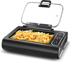 Gourmia Smokeless Indoor Grill & Air Fryer raclette grill with Smoke Extracting Technology for indoor grill Extra-Large Nonstick Cooking electric grill indoor Korean BBQ Style 6 Quart FoodStation™