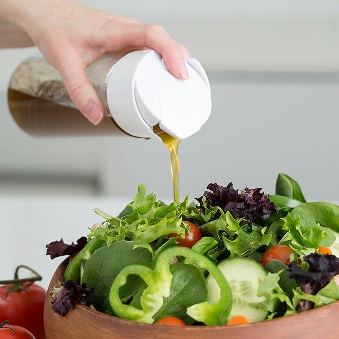Whiskware Tritan Plastic Salad Dressing Bottle with BlenderBall Whisk, Leak Proof Salad Dressing Shaker Bottle for Fresh, Homemade Dressings (Pack of 12)
