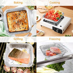 Aluminum Pans 8x8-10 Pack Disposable Foil Pans, Aluminum Roasting Trays for Holiday Cooking, Christmas, Parties Meal Prep, Storage, Heating and Baking