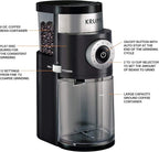 KRUPS Precision Burr Coffee Grinder: 12 Settings, 8 oz Capacity for Drip, French Press, Espresso, Pour Over, Cold Brew - Stainless Steel, 110W, Auto-Stop, Easy Clean - Coffee Grinders for Home Use