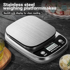 GRAM PRES Food Kitchen Scale Digital Weight Grams and Oz，Professional Small Digital Kitchen Food Scales 3kg/0.1g for Weight Loss