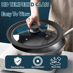 Universal Lid for Pots Pans and Skillets, 9.5&10.5&11.5 inch, Diameter Cookware, Silicone Replacement Pan Lid Pot Lids for Frying Pans, Cast Iron,Tempered Glass Lid