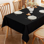 Fabric Black Rectangle Table Cloth for 8 Foot Rectangular Table, Textured Stain Resistant & Wipeable Tablecloth, Easy Clean for Dinning Banquet Party, 54 x 108 Inch
