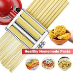 GVODE 3 in 1 Pasta Attachment for KitchenAid Stand Mixer, All Metal Pasta Maker KitchenAid Attachment, Pasta Sheet Roller, Spaghetti Cutter, Fettuccine Cutter Maker Accessories and Cleaning Brush