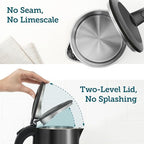 Cosori Electric Kettle, No Plastic Inner Lid, Filter & Spout, Stainless Steel Tea Kettle, Automatic Shut Off & Boil-Dry Protection, Durable Tea Kettle Boiler & Heater, 1.5L/1500W, Black