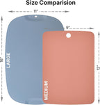 TPU Cutting Board Set of 2 9"x12" - Flexible Cutting Mats for Kitchen Knife Friendly, Cutting Mat Non-Slip Chopping Board Double Sided Scratch Resistant Food Grade Mint Gray