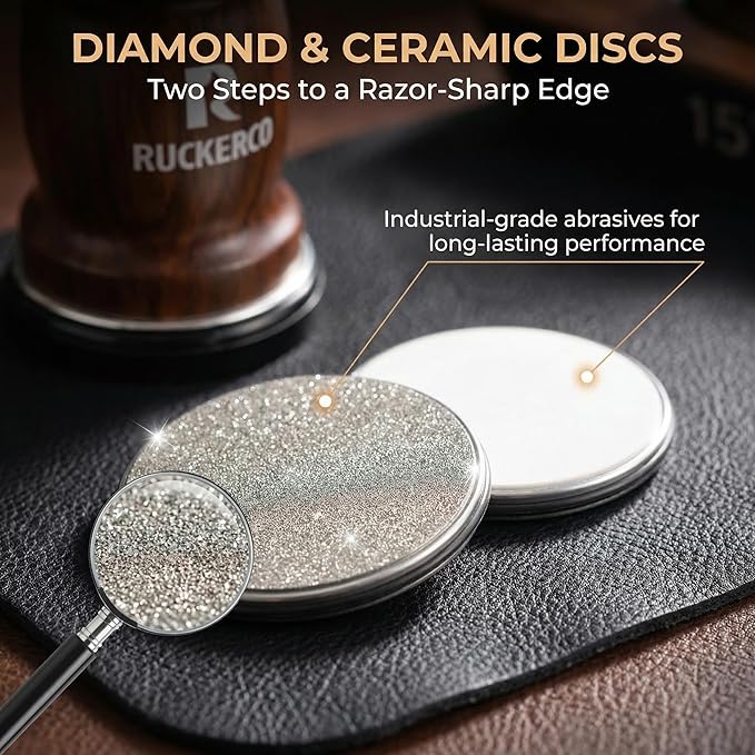 The Original Patented Knife Sharpener Kit, 4 Replaceable Ceramic Grinding Discs,Rolling Knife Sharpener 15& 20& 12& 25 Inclination Angles, Mother's Day, Father's Day,Birthday Give to You Love Most