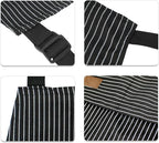 NLUS 2 Pack Kitchen Cooking Aprons, Adjustable Bib Soft Chef Apron with 2 Pockets for Men Women (Brown/Dark Black Strips)