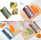Tenta Kitchen Good Grips Complete Grater & Slicer Set 4 in 1 Onion Chopper, Vegetable Slicer, Fruit and Cheese Cutter Container With Storage Lid (Green)