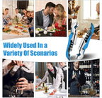12 Pieces wine key wine opener Professional Waiter Corkscrews Stainless bottle opener Fold Serrated Foil Cutter Key for Family, Company Party,Bars,Restaurants(blue)