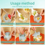 Blue Onigiri Mold Set, 8 PCS Musubi Press Mold Kit for Lunch Bento and Home Party DIY, Non Stick Rice Ball Sushi Molds for Kitchen Family Food Lovers Gifts Christmas