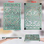 Sumnacon 9.6 x 6.3 Inch Cast Iron Trivet, 2 Pack Metal Trivets with Rubber Feets,Iron Trivet for Hot Dish Pot Pan Plate Teapot,Heat Resistant Trivets Cast Iron for Kitchen Cooktop Dining Table, Green