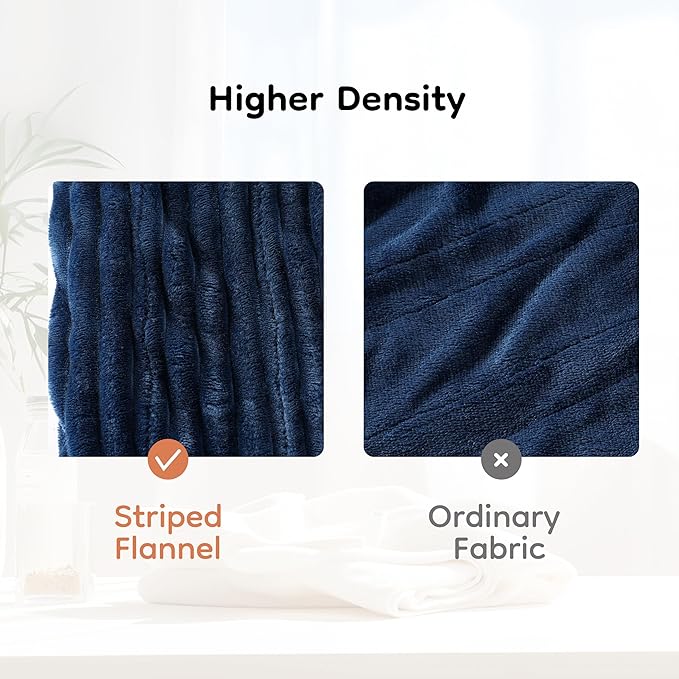 Electric Heated Blanket Queen Size - 84"x90", Soft Flannel Heating Blanket, 10 Heating Levels, 1-12 H Auto Shut Off, Dual Controllers, Breathable Warm and Washable for Bed, Navy Blue