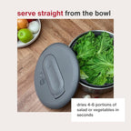 Zyliss Swift Dry Salad Spinner - Fruit Cleaner & Lettuce Spinner with Push Pump - Non-Slip Bowl - Dishwasher Safe - Large