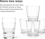 TOSSWARE RESERVE 8oz Stacking Rocks, SET OF 4, Premium Quality, Tritan Dishwasher Safe & Heat Resistant Unbreakable Plastic Whiskey Glasses, Clear
