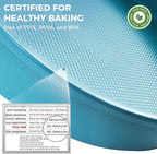 HONGBAKE Nonstick Ceramic 9 Inch Round Cake Pan Set of 2, Heavy-Duty Aluminized Steel round cake pans with Diamond Texture, Non-Toxic Cake Molds, Cake Pans Sets for Baking Cheesecake, Blue