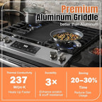 UPGRADED WB31X24738 Ceramic Non-stick Griddle Replacement for GE Stove Cooktop, PFAS & PTFE Free, Food-grade Non-stick Coating, 19.5"×9" Integrated Griddle Plate for GE Gas Stove Top Center