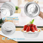 Mini Pie Tins 6 Inch 50Pcs Disposable - Aluminum Pie Pan for Baking Tarts, Cakes, and Quiche, Ideal Mini Pie Pans for Parties and Weddings(50, 6 Inch)