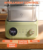 10.6 QT Double-Layer steamer for cooking, 304 Stainless Steel food steamer electric with Timer & Auto Shut-Off, Fast Heating Vegetable Steamer Electric for Veggies, Seafood, Rice,BPA-Free