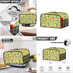 Lemon Kitchen Appliance Cover Set Waffles Maker Oven Dust Food Processor Hood Lightweight Slow Cooker Dust Covers with Side Pockets 3PCS