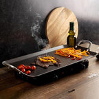 Vasconia Durable Double Burner Griddle (20″ x 11″) 100% Pure Aluminum with Nonstick - NSF Certified - for Frying, Searing, Grilling, Browning, Ideal for Home & Commercial Kitchen - Pack of 1