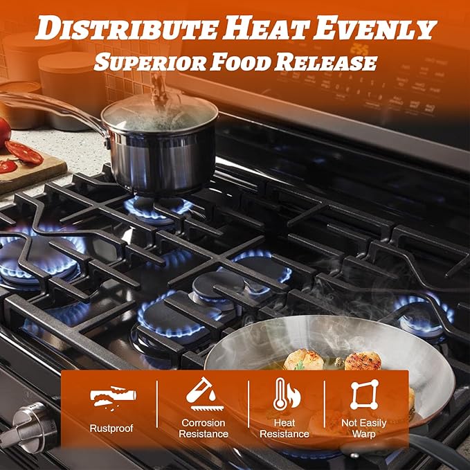 Stove Grate for GE Gas Stove Top Burner Side Grates Range Oven Rack WB31X27151 Replacement Parts Cast Iron Flat Plate General Electric Stovetop Cooktop 2 Pack