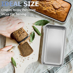 TeamFar Loaf Pans for Baking, 9 x 5 Inch Stainless Steel Loaf Bread Pans Tins for Homemade Bread/Brownies, Healthy & Sturdy, Oven & Dishwasher Safe - Set of 12