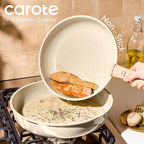 CAROTE 22PCS Pots and Pans set Non Stick, Ceramic Cookware Set, RV Kitchen Cooking Set Removable Handles, Oven Safe, Induction Coolware, Non-toxic Kitchen Cooking Set, PFAS and PFOA Free