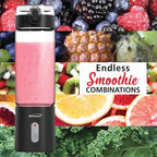 Brentwood 50-Watt 17-Oz. Portable Battery-Operated USB-Chargeable Glass Blender (Black)