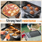 Teenyyou 2 Pcs 13.5 x 11.5 Inch PTFE Mesh Oven Baskets Air Fryer Basket for Oven Non-stick Air Fryer Basket Cooking Trays Replacement for Baking Chips Chicken Wings Bread Heating