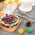 Beasea 4 Inch Mini Pie Tins with Lids, 100 Pack 8 Oz Disposable Tart Pie Pans Black White Aluminum Foil Tart Tins Round Muffin Container Mini Cheesecake Pan for Pie Tart Quiche