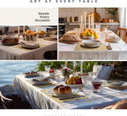 Leetaltree Luxury Gold Sequin Placemats Set of 6 - Waterproof Washable for Wedding, Anniversary, Daily Use - Sparkling Table Decor - Hand-Cut