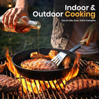 Utopia Kitchen Cast iron Skillets 3 Piece Set, Chefs Pan, Pre Seasoned Cast iron Skillets, 6, 8 & 10 Inches, Easy Use in the Oven, Stove, Grill, or Campfire, Black