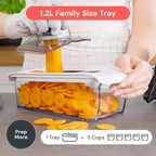 Fullstar Mandoline Slicer for Kitchen, Fruit Cutter, Cheese Grater, Cucumber Slicer, Veggie Spiralizer, Food Cutter & Kitchen Gadgets & Gifts with Safety Glove (6 in 1, Clear)