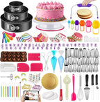 Kootek 700pcs Cake Decorating Kit, Baking Supplies with Springform Pans, Cake Turntable for Decorating, Piping Tips Set, Pastry Bags, and More Baking Tools for Mother's Day
