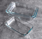 Set of 3 Basic Rectangular Tempered Glass Bakeware, Glass Baking Dishes Baking Pan Set - 1L,1.5L,2L