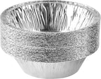 PLASTICPRO 6'' Inch Round Tin Foil Cake Pans Disposable Aluminum, Freezer & Oven Safe - For Baking, Cooking, Storage, Roasting, & Reheating, Pack of 20
