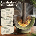 ChefSofi 1.5 Cup-Capacity Mortar and Pestle Set - Unpolished Heavy Granite for Enhanced Performance and Organic Appearance