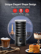 Electric Milk Frother, Paris Rhône 4-in-1 Milk Steamer and Frother, Hot & Cold Foam Milk Warmer with Temperature Control, Auto Shut-Off Frothers for Coffee, Latte,Macchiato, Cappuccino