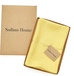 Solino Home Linen Cloth Napkins Set of 4-100% Pure Linen Sunshine Yellow Dinner Napkins 20 x 20 Inch - Fete, Handcrafted and Machine Washable