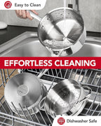 MICHELANGELO Stainless Steel Sauce Pan with Lid, 2.5 Quart Sauce Pan with Steamer Insert, Induction Saucepan, 2.5 Qt Stainless Steel Pot with Lid, Dishwasher & Oven Safe