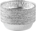PLASTICPRO 7'' Inch Round Tin Foil Pans Disposable Aluminum, Freezer & Oven Safe - For Baking, Cooking, Storage, Roasting, & Reheating, Pack of 20