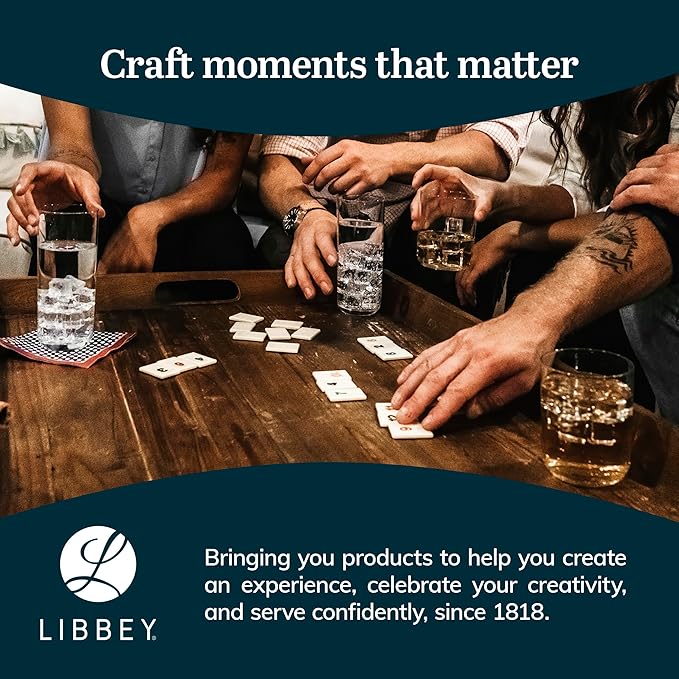 Libbey Samba Tumbler and Rocks Glasses Set of 16, All Purpose Everyday Drinking Glasses Set, Dishwasher Safe Kitchen Glassware Set for Holidays Events