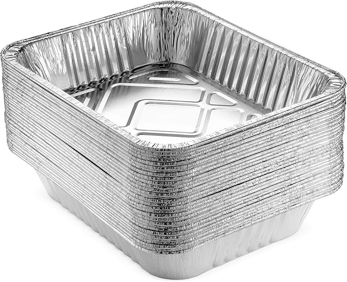 NYHI 30 Pcs Aluminum Pans 9x13 Disposable Baking Tin Foil Pan with Lids for Cooking Baking Takeout Containers for Leftovers Heavy Duty Foil Pans Freezer Container Catering Supplies