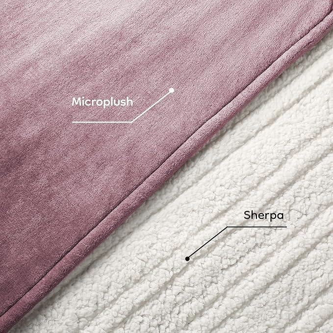 Electric Heated Blanket Full Size - 72"x84", Soft Flannel Heating Blanket, 10 Heating Levels, 1-12 H Auto Shut Off, Breathable Warm and Washable for Bed, Purple